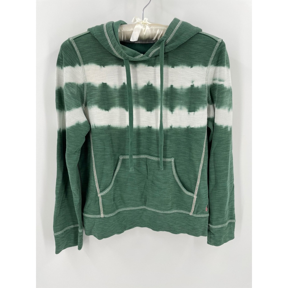 Tommy Bahama Green Tie Dye Stripe Slub Knit Hoodie Pima Cotton Tencel Small